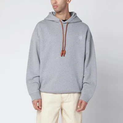 Loewe Gray Sweatshirt With Leather Flamenco Drawstring