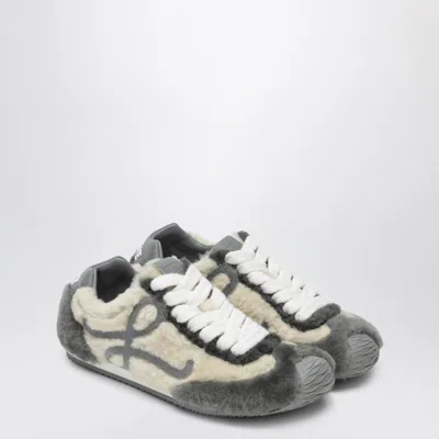 LOEWE LOEWE GRAY/CREAM BALLET RUNNER 2.0 SNEAKERS IN SHEARLING
