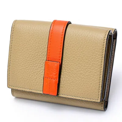 Pre-owned Loewe Grayish Orange Leather Wallet (tri-fold) ()