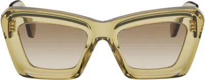 Loewe Green Anagram Sunglasses In Gold