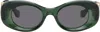 Loewe Womens Dark Green G821mxix01 Oval Frame Acetate Sunglasses In Green