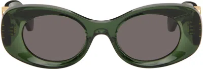 Loewe Green Beveled Oval Maxi Anagram Sunglasses