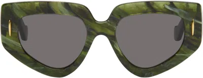 Loewe Green Butterfly Screen Sunglasses In Verde/grigio