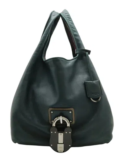 Pre-owned Loewe Green Calfskin Calie Gm Tote (authentic Pre-loved)