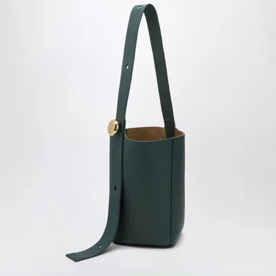 LOEWE LOEWE  GREEN CALFSKIN PEBBLE BUCKET MEDIUM BAG