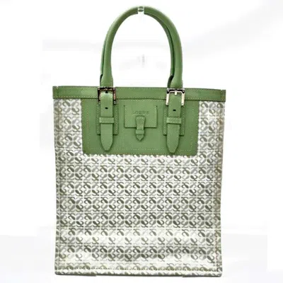 Pre-owned Loewe Green Canvas Leather Handbag Tote Bag ()