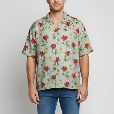 Pre-owned Loewe Green Floral Print Cotton And Silk Bowling Shirt M