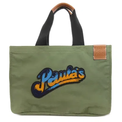Pre-owned Loewe Green Khaki Canvas Tote Bag () In Multi