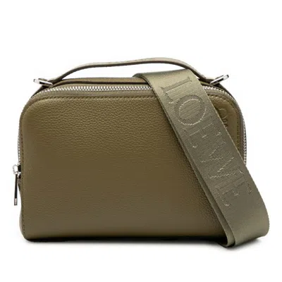 Pre-owned Loewe Green Khaki Leather Handbag Shoulder Bag () In Multi