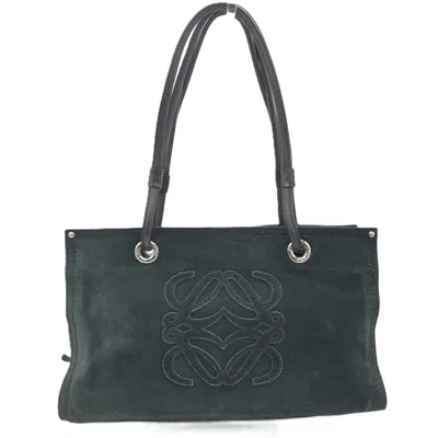 Pre-owned Loewe Green Khaki Suede Tote Bag ()