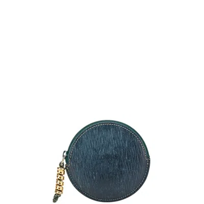Pre-owned Loewe Green Leather Coin Purse/coin Case ()