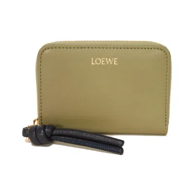 Pre-owned Loewe Green Leather Coin Purse/coin Case ()