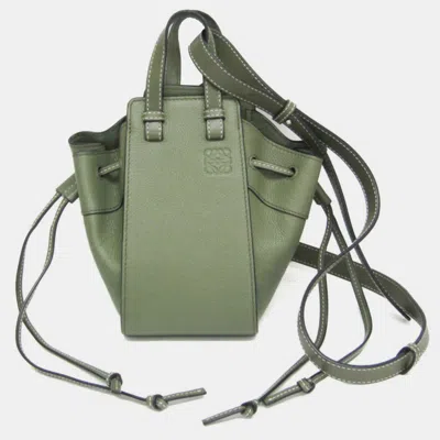 Pre-owned Loewe Green Leather Hammock Drawstring Mini Shoulder Bag