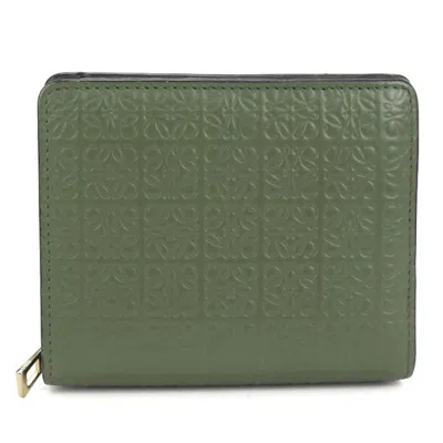 Pre-owned Loewe Green Leather Wallet (bi-fold) ()