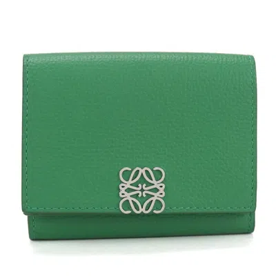 Pre-owned Loewe Green Leather Wallet (tri-fold) ()