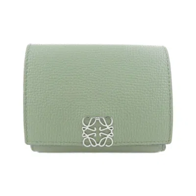 Pre-owned Loewe Green Leather Wallet (tri-fold) ()
