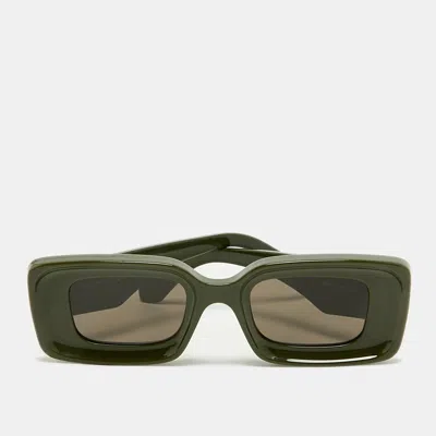 Pre-owned Loewe Green Lw40101i Anagram Rectangle Sunglasses