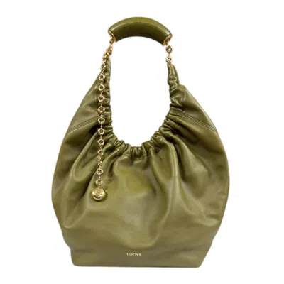 Pre-owned Loewe Green Olive Leather Shoulder Bag ()