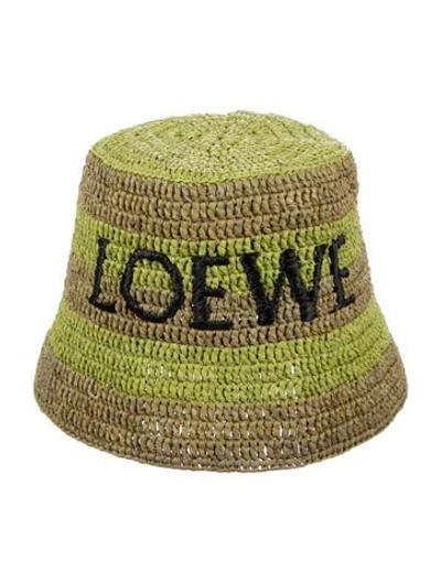 Pre-owned Loewe Green Patterned Bucket Hat