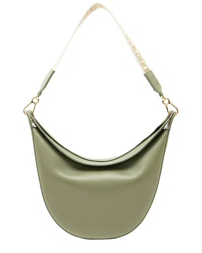 Pre-owned Loewe Green Satin Calfskin Luna Bag (authentic Pre-loved)