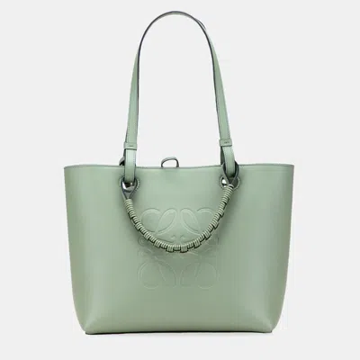 Pre-owned Loewe Green Small Smooth Calfskin Anagram Tote