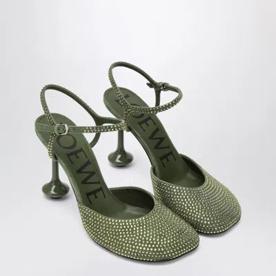 Loewe Green Strass Ankle Décolleté Toy