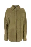 Loewe Camicia In Pelle Scamosciata Verde Salvia Donna In Green