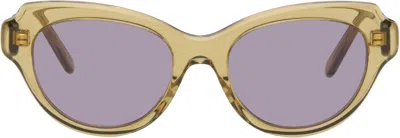 Loewe Green Swan Slim Sunglasses In Yellow