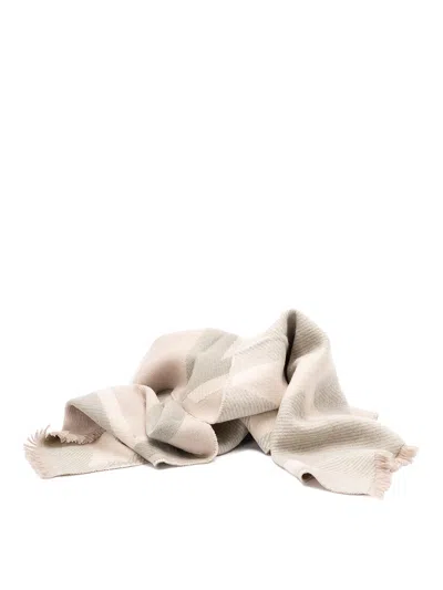 Loewe Green Wool Scarf In Neutral