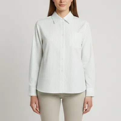 Pre-owned Loewe Green/white Striped Poplin Open-back Tie Shirt M