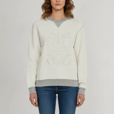 Pre-owned Loewe Grey Anagram Embroidered Cotton Knit Sweatshirt S