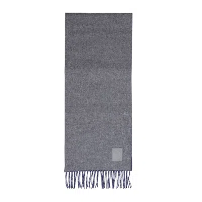 Loewe Wool Scarf With Logo In Grey