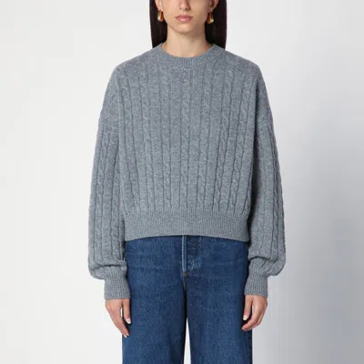 Loewe Grey Cable-knit Jumper In Wool In Gray