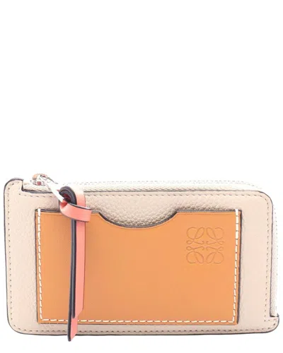 Loewe Grey Calfskin Anagram Coin Card Holder (authentic Pre-loved) In Multi