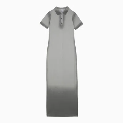 Loewe Ombré Cotton-blend Piqué Polo Midi Dress In Gray