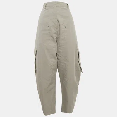Pre-owned Loewe Grey Gabardine Cargo Pants L