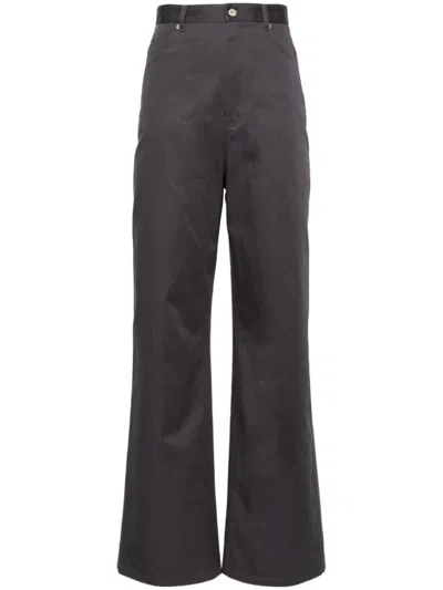 LOEWE GREY HIGH-WAISTED COTTON TROUSERS