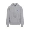 Loewe Drawstring Hoodie With Ribbed Cuffs And Hem In Gray