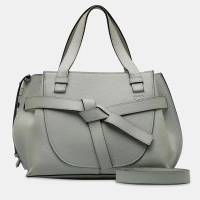 Pre-owned Loewe Grey Mini Gate Top Handle Satchel In Gray