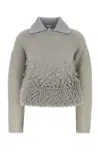 Loewe Polo In Misto Mohair Grigio  Donna In Grey