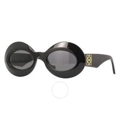 Loewe Grey Oval Ladies Sunglasses Lw40091i 01a 52 In Black