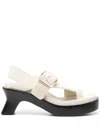 Loewe Women's Ease Leather Sandals In Grey