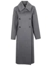 Loewe Wool And Cashmere Blend Coat In Grey