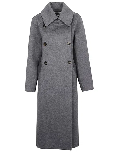 LOEWE GREY WOOL BLEND COAT