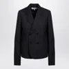 Loewe Grey Wool Double-breasted Jacket Women In Gray