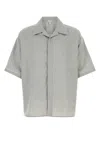Loewe Lightweight Short Sleeve Wool Shirt In Gray