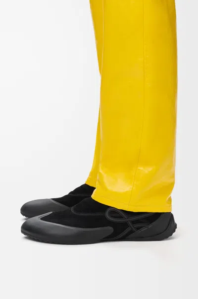 Loewe Grip Aqua Rubber-trimmed Stretch Suede Sneakers In Black