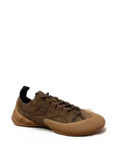 Loewe Grip Logo-detailed Leather-trimmed Suede And Tpu Sneakers In Multi