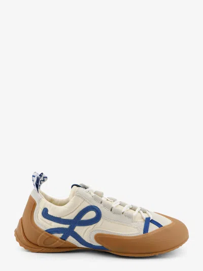 Loewe Grip Nylon And Suede Sneakers With Contrasting Logo On The Side In White