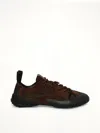 Loewe Grip Panelled Suede Sneakers In Brown